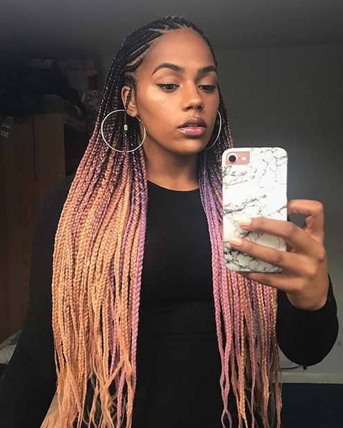 Image Result For Colored Braids | Hair In 2019 | Braided Intended For Best And Newest Colorful Cornrows Under Braid Hairstyles (View 4 of 25)