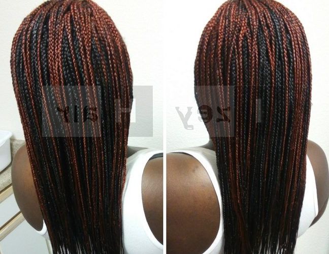 Individual Braids – Colors 1b (off Black) And 350 (copper Red) With Most Current African Red Twists Micro Braid Hairstyles (Photo 23 of 25)