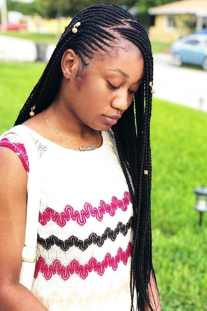 Lemonade Braids That Make Your Hair Style Even Sweeter For Most Up To Date Side Parted Loose Cornrows Braided Hairstyles (View 24 of 25)