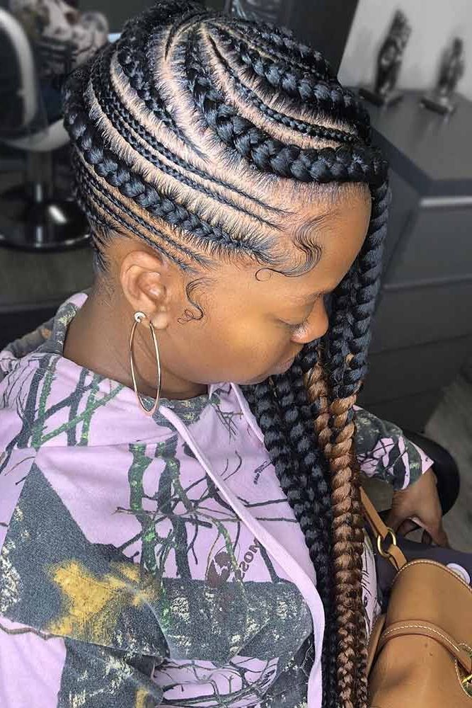 Lemonade Braids That Make Your Hair Style Even Sweeter With Most Popular Thick And Thin Braided Hairstyles (View 6 of 25)