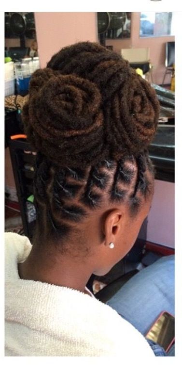 Loc Up Do! … | Buns And Updo's In 2019… With Most Up To Date Tightly Coiled Gray Dreads Bun Hairstyles (View 5 of 25)