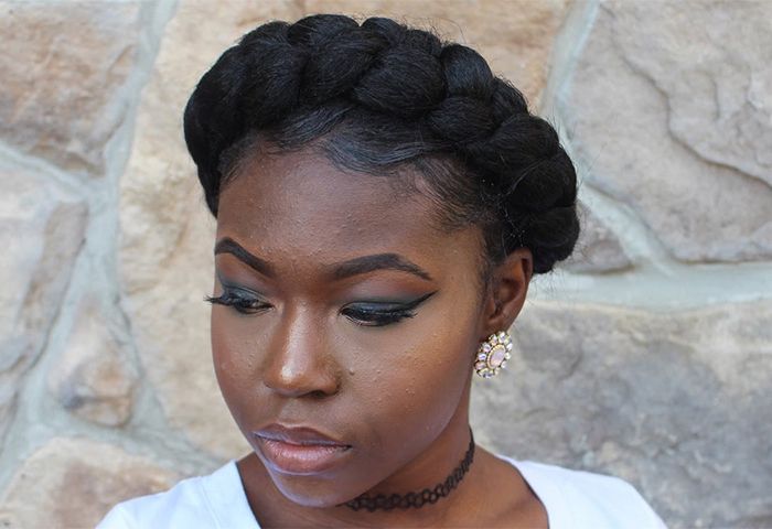 Natural Hair Halo Braid | Naturallycurly For Newest Halo Braided Hairstyles With Beads (View 8 of 25)