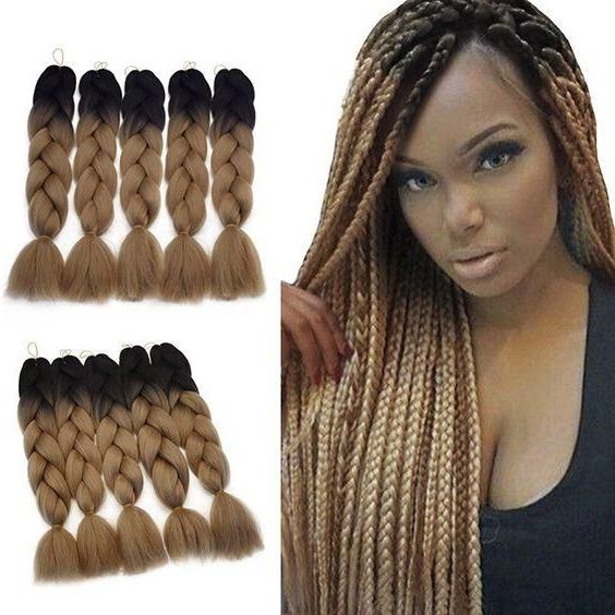 Ombre Braiding Hair 24" (black Dark Brown Light Brown Inside Most Current Light Brown Braid Hairstyles (View 7 of 25)
