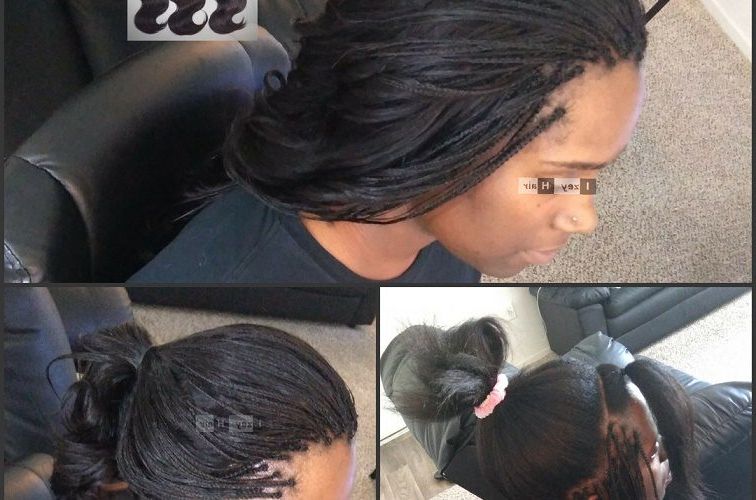 Part Sew In Weave And Part Microbraids With 3 Bundles Of For 2018 Crochet Micro Braid Hairstyles Into Waves (Photo 23 of 25)