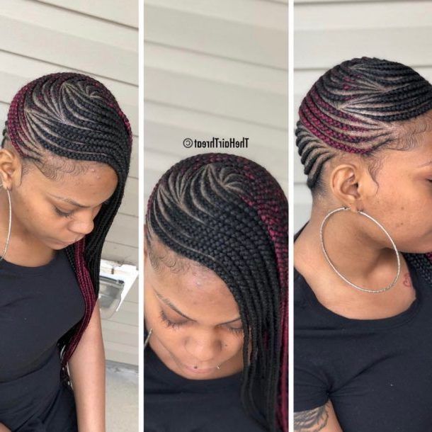 Pin On Sew In Weave Hairstyles With Color Inside Current Colorful Cornrows Under Braid Hairstyles (View 23 of 25)