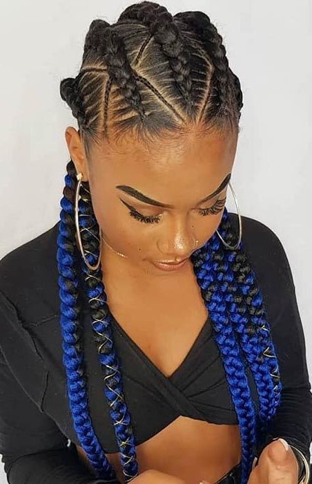 Pin On Stayglam Hairstyles Inside Best And Newest Cornrow Ombre Ponytail Micro Braid Hairstyles (View 10 of 25)