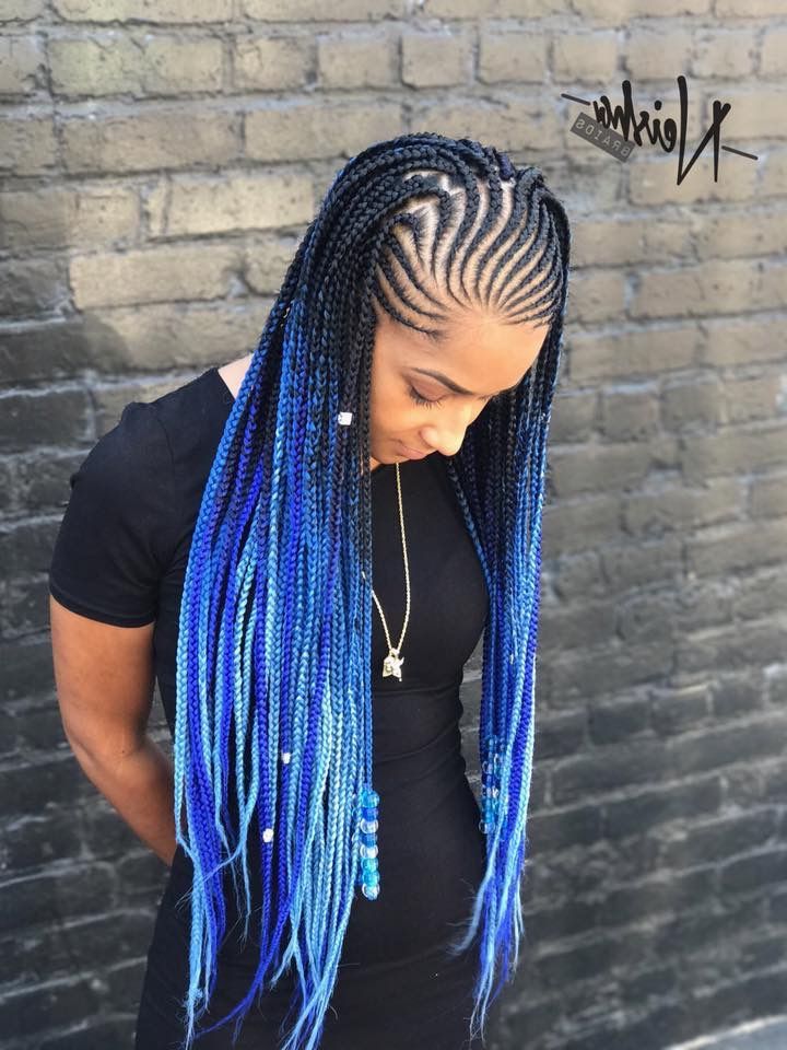 Pretty Blue | Pretty Blue In 2019 | Black Girl Braids Within Most Current Blue And Black Cornrows Braid Hairstyles (Photo 24 of 25)