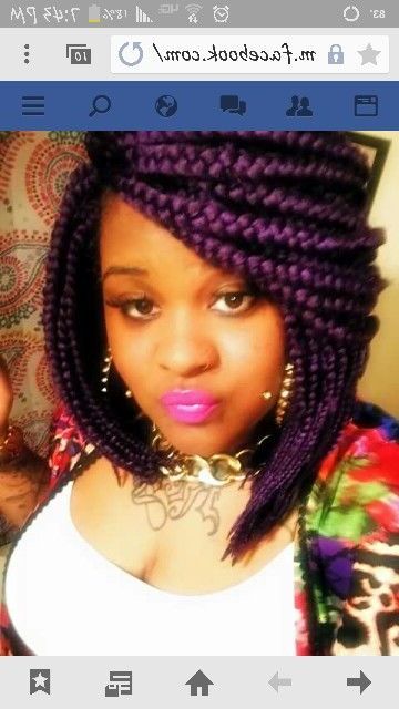 Purple Bob Braids | Braids And Twists In 2019 | Braids, Box With Regard To Most Current Purple Passion Chunky Braided Hairstyles (View 22 of 25)