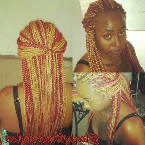 Red & Blonde | Box Braids Janet Jackson Inspired | Box Within Current Red And Brown Micro Braid Hairstyles (View 8 of 25)