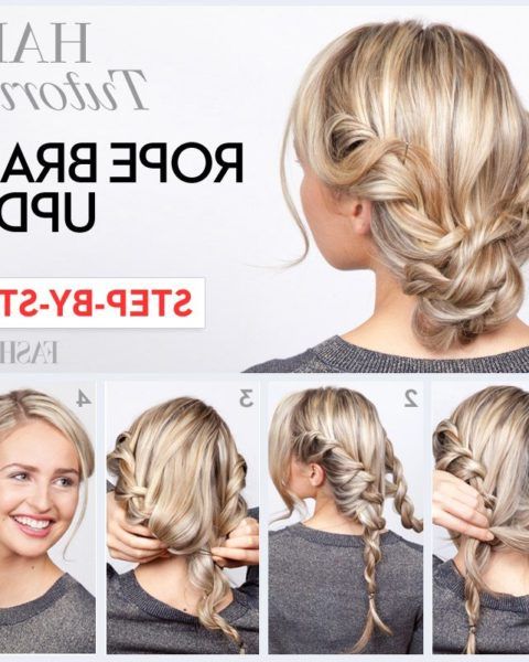 Rope Braid Tutorial: Learn How To Do This Twisted Updo In 4 With Most Popular Easy French Rope Braid Hairstyles (View 8 of 25)