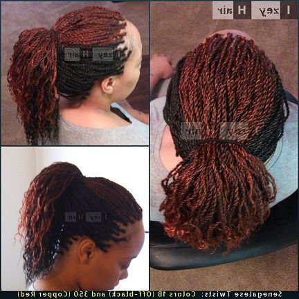 Senegalese Twists – Colors 1b (off Black) And 350 (copper Red) For Newest African Red Twists Micro Braid Hairstyles (View 16 of 25)