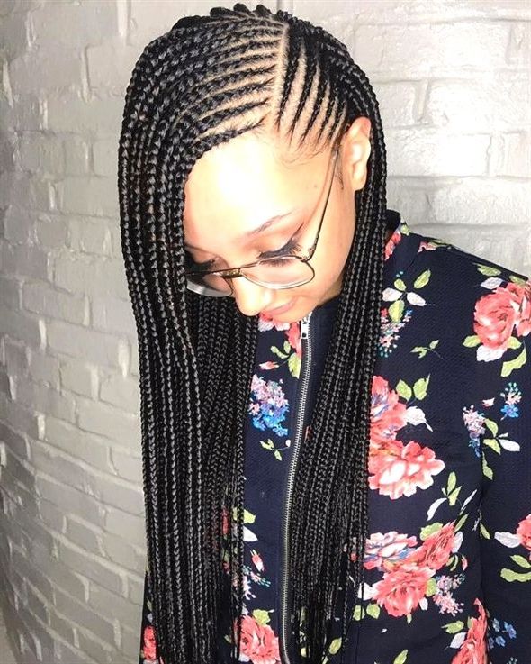 Side Parted Loose Cornrows #braids #longboxbraids | Long Box With Regard To Most Recently Side Parted Loose Cornrows Braided Hairstyles (View 1 of 25)