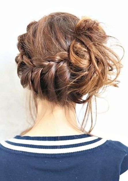 Sideswept Braid Updo Hair Styles – Popular Haircuts Inside Most Recently Side Swept Braid Hairstyles (Photo 19 of 25)