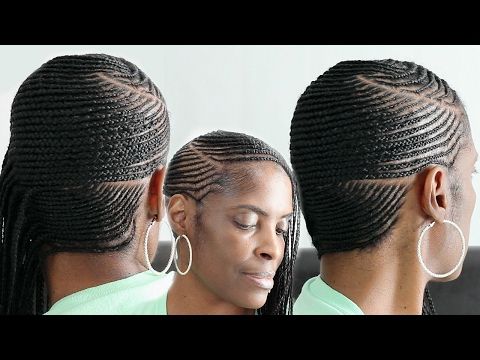 Small Feed In Side Braids? Cornrows On Short Natural Hair Inside Most Up To Date Back And Forth Skinny Braided Hairstyles (View 14 of 25)