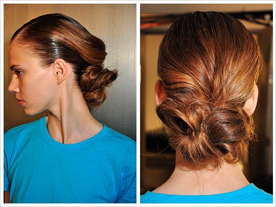 Soft Focus Makeup And Structural Updos At Erin Fetherston Inside Most Popular Low Haloed Braided Hairstyles (View 24 of 25)