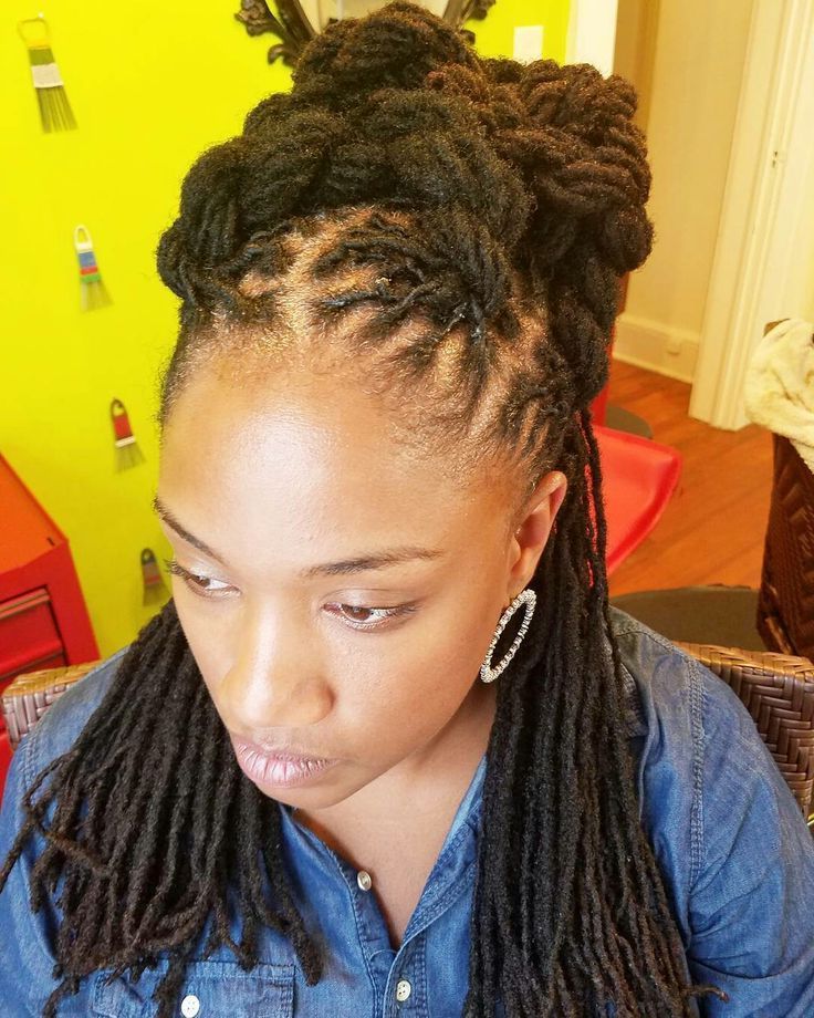 Source : @locmamas | Locs In 2019 | Natural Hair Styles In Most Recent Tightly Coiled Gray Dreads Bun Hairstyles (View 4 of 25)
