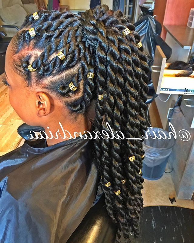 Summer Hair Idea Protective Hairstyle @uniquelyni | Hair In Pertaining To Most Up To Date Rope Twist Updo Hairstyles With Accessories (View 6 of 25)