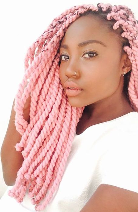 The Best Yarn Braid Hairstyles To Spice Up Your Look – The Within Recent Long Braids With Blue And Pink Yarn (View 17 of 25)