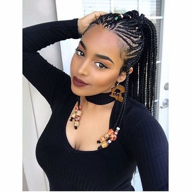 The Braids And Beads Trend Is Taking Over Instagram | Hair Throughout Latest Beaded Pigtails Braided Hairstyles (View 1 of 25)