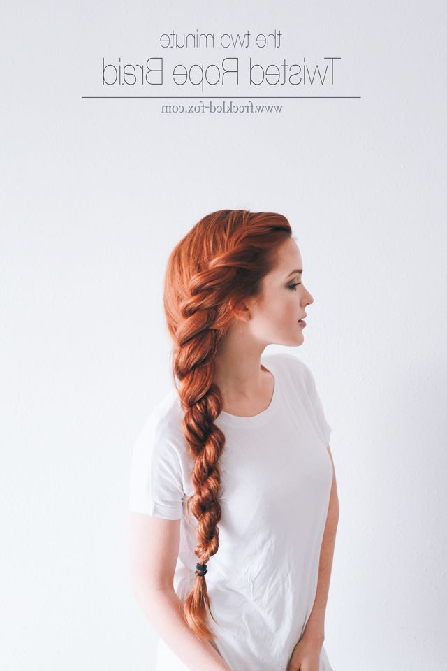 The Freckled Fox: The 2 Minute Rope Braid Hairstyle In Recent Side Rope Braid Hairstyles For Long Hair (View 12 of 25)