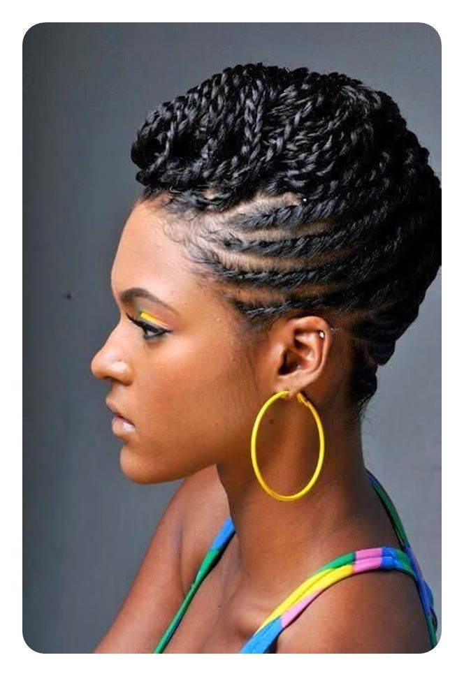 Tired Of Cornrows? 86 Coolest Flat Twist To Try This 2018! For Most Recent Rope Twist Updo Hairstyles With Accessories (View 20 of 25)