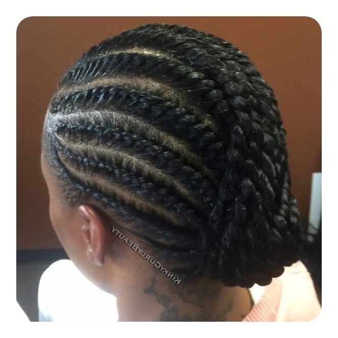 Tired Of Cornrows? 86 Coolest Flat Twist To Try This 2018! Pertaining To Newest Full Scalp Patterned Side Braided Hairstyles (View 16 of 25)