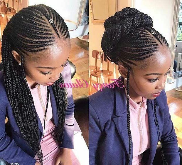 Top 25 All Over Braided Hairstyles For Black American Woman With Most Popular Thick Wheel Pattern Braided Hairstyles (View 10 of 25)