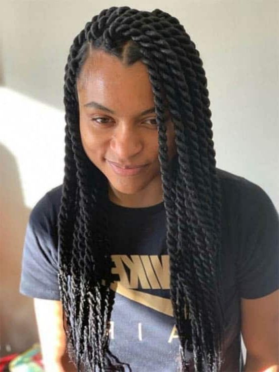 Trendy Box Braids For Black Women (47 Styles To Try In 2019) For Most Popular Golden Swirl Lemonade Braided Hairstyles (View 20 of 25)