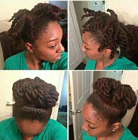 Two Strand Twist Bun | Protective Style Files | Natural Hair Regarding Most Up To Date Updo Hairstyles With 2 Strand Braid And Curls (View 6 of 25)