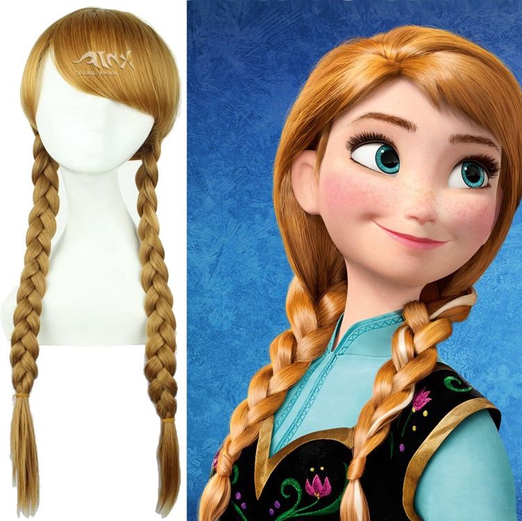 Us $17.59 10% Off|long Wave Red Hairpiece For Mermaid Anime Cosplay For  Frozen Double Braid For Anna Vestidos Costume Adult Halloween Party In  Costume Regarding Most Popular Mermaid’s Hairpiece Braid Hairstyles (Photo 22 of 25)