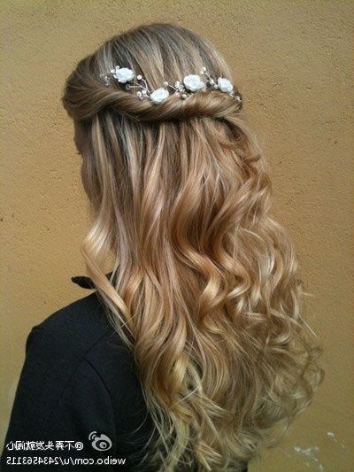Wedding Hairstyle Long Loose Curls, With Twisted Side Wrap Pertaining To Most Current Loose Twist Hairstyles With Hair Wrap (View 1 of 25)