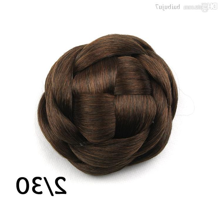 Wholesale Light Brown Braided Bun Hairpieces, Hair Bun Chignon, Hairbun,  Synthetic Hair Scrunchies, Color 2/30 For Current Light Brown Braid Hairstyles (Photo 21 of 25)