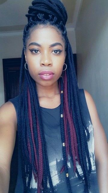 Yarn Box Braids #yarnboxbraids Yarn Braids #yarnbraids Long Throughout Newest Long Black Yarn Twists Hairstyles (View 13 of 25)