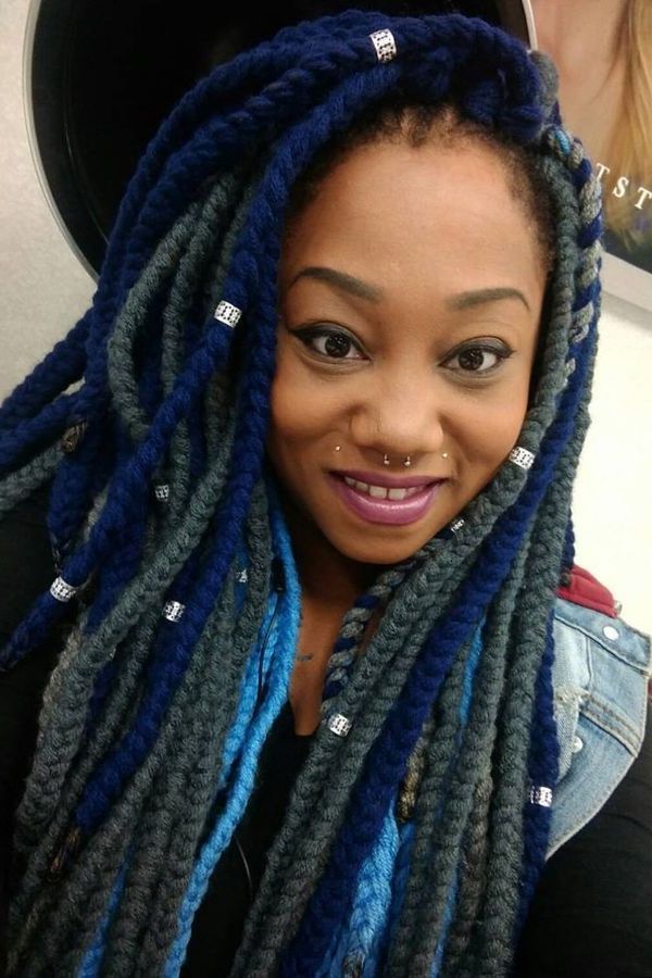 Yarn Braids Hairstyles, Best Pictures Of Yarn Braids Hairstyles For Latest Long Braids With Blue And Pink Yarn (View 6 of 25)