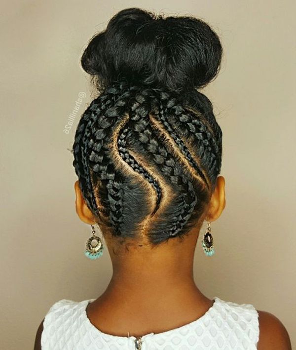 125 Popular Feed In Braid Hairstyles [with Tutorial] Pertaining To Criss Cross Braid Bun Hairstyles (View 14 of 25)