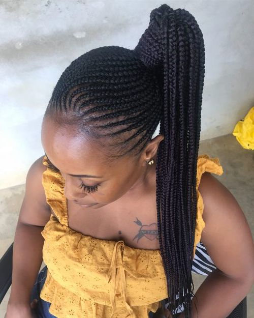 17 Hot Styles – Braided Ponytail For Black Hair In 2019 In Latest High Ponytail Braided Hairstyles (View 13 of 25)
