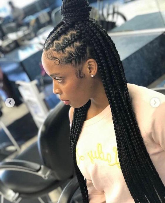 22+ Latest Bohemian Feed In Braids Hairstyles Ponytails To Within Cornrow Braids Hairstyles With Ponytail (View 12 of 25)