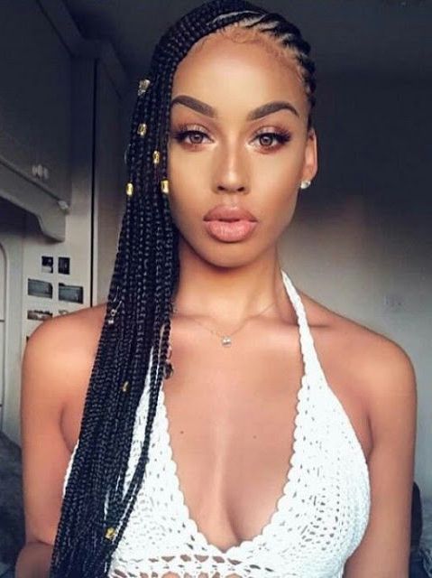 23 Lemonade Box Braids Hairstyles Ponytails For African For Most Current Grecian Inspired Ponytail Braided Hairstyles (View 17 of 25)