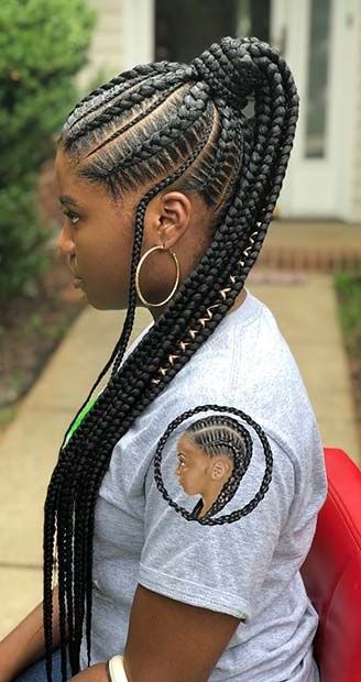 25+ Elegant Lemonade Braided Ponytail Hairstyles 2018 For Pertaining To Cornrow Braids Hairstyles With Ponytail (View 19 of 25)