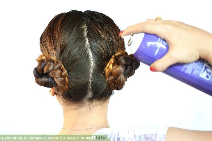 3 Ways To Create A Braided Cinnamon Bun Hairstyle – Wikihow Within Most Current Cinnamon Bun Braided Hairstyles (View 4 of 25)