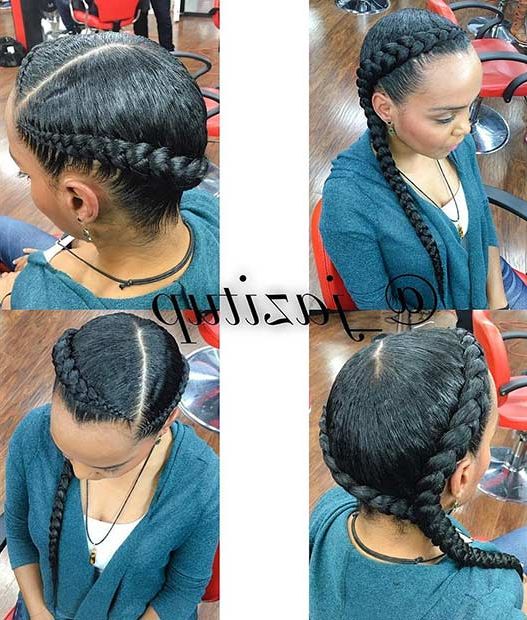 31 Cornrow Styles To Copy For Summer | Page 2 Of 3 | Stayglam Intended For Best And Newest Cornrow Fishtail Side Braided Hairstyles (View 16 of 25)