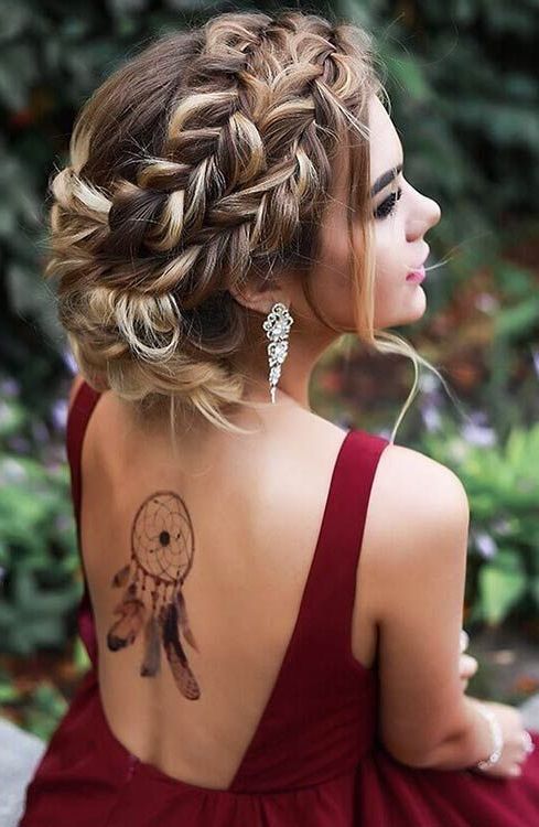 35 Trendy Prom Updos – Hairstyle On Point In 2020 Chunky French Braid Chignon Hairstyles (View 20 of 25)