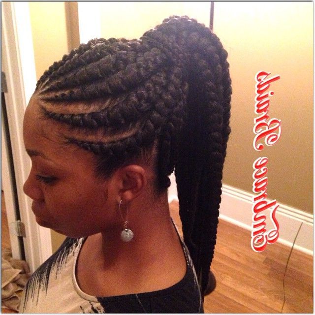 40+ Totally Gorgeous Ghana Braids Hairstyles | Hair Throughout Braided Ponytails Updo Hairstyles (View 12 of 25)