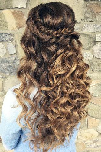 45 Half Up Half Down Wedding Hairstyles Ideas | Wedding Forward Intended For Curled Half Up Hairstyles (View 15 of 25)