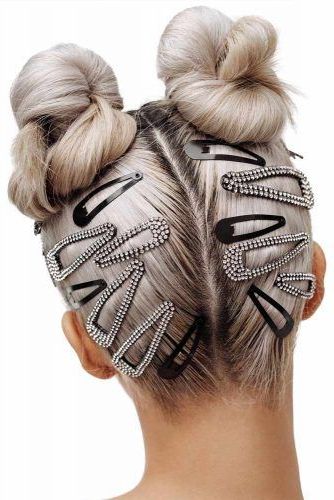 45 Trendy Updo Hairstyles For You To Try | Lovehairstyles Throughout Braided Space Buns Updo Hairstyles (View 20 of 25)