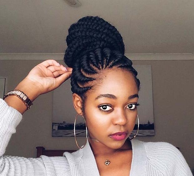 68 Best Black Braided Hairstyles To Copy In 2019 | Page 3 Of With Regard To Most Popular Cornrow Braided Bun Hairstyles (View 9 of 25)