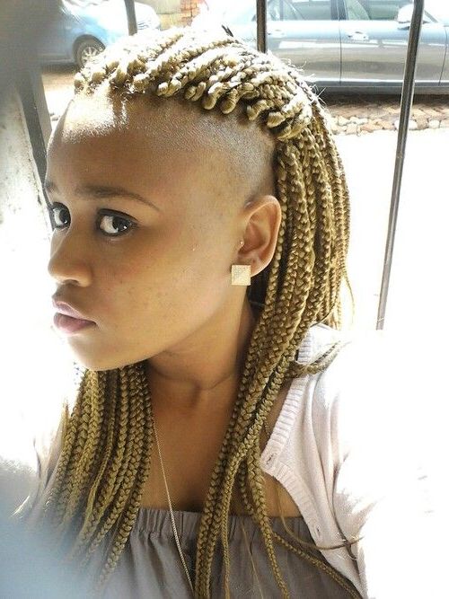Bald Shave Side With Box Braids #verbold | Braids And Twists Regarding Most Current Metallic Side Cornrows Braided Hairstyles (View 8 of 25)