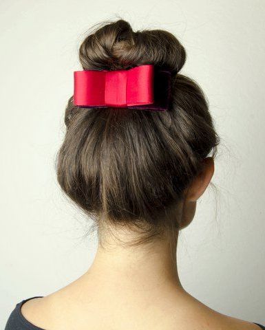 Beautiful Bow Hair Accessory And A Top Knot | Hair Within Decorative Topknot Hairstyles (View 15 of 25)
