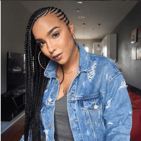 Beautifully Braided Style Ig:@lipstickncurls #naturalhairmag With 2020 Cornrow Fishtail Side Braided Hairstyles (View 10 of 25)