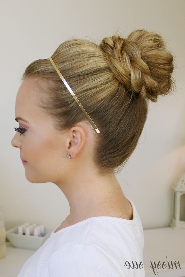 Braid Wrapped High Bun Within Most Popular Braid Wrapped High Bun Hairstyles (View 5 of 25)